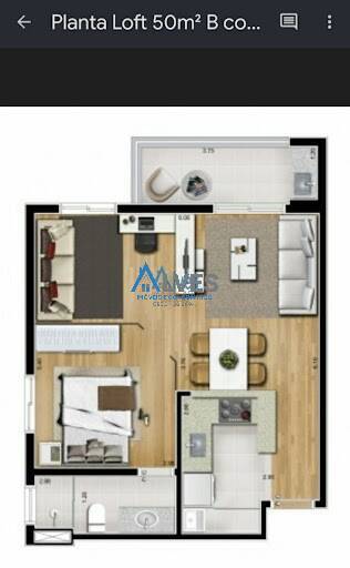 Apartamento à venda com 2 quartos, 42m² - Foto 3