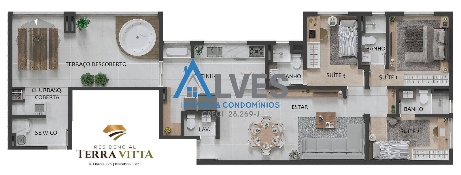 Apartamento à venda com 3 quartos, 67m² - Foto 1